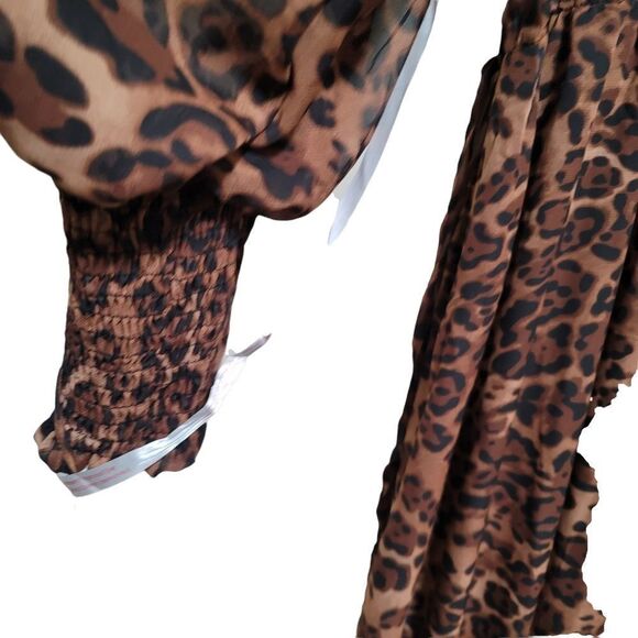 Missguided Long Animal Print Dress 14 - Picture 6 of 9